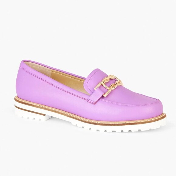 Talbots Womens LAURA Loafer 8.5 Purple:Leather Slip On Academic NEW - Picture 3 of 7